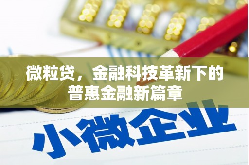 杞县微粒贷，金融科技革新下的普惠金融新篇章